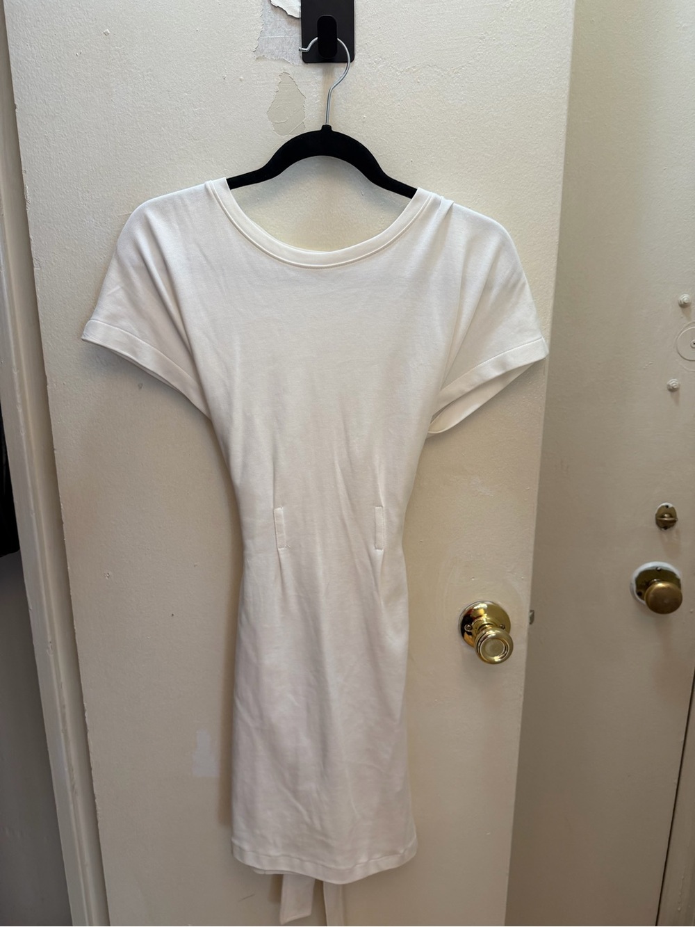 Zara chic classic corset minimalist detail tie dress silver hardware